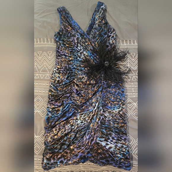 Cache Animal Print Cinched Mini Dress Size 2 - Picture 1 of 10